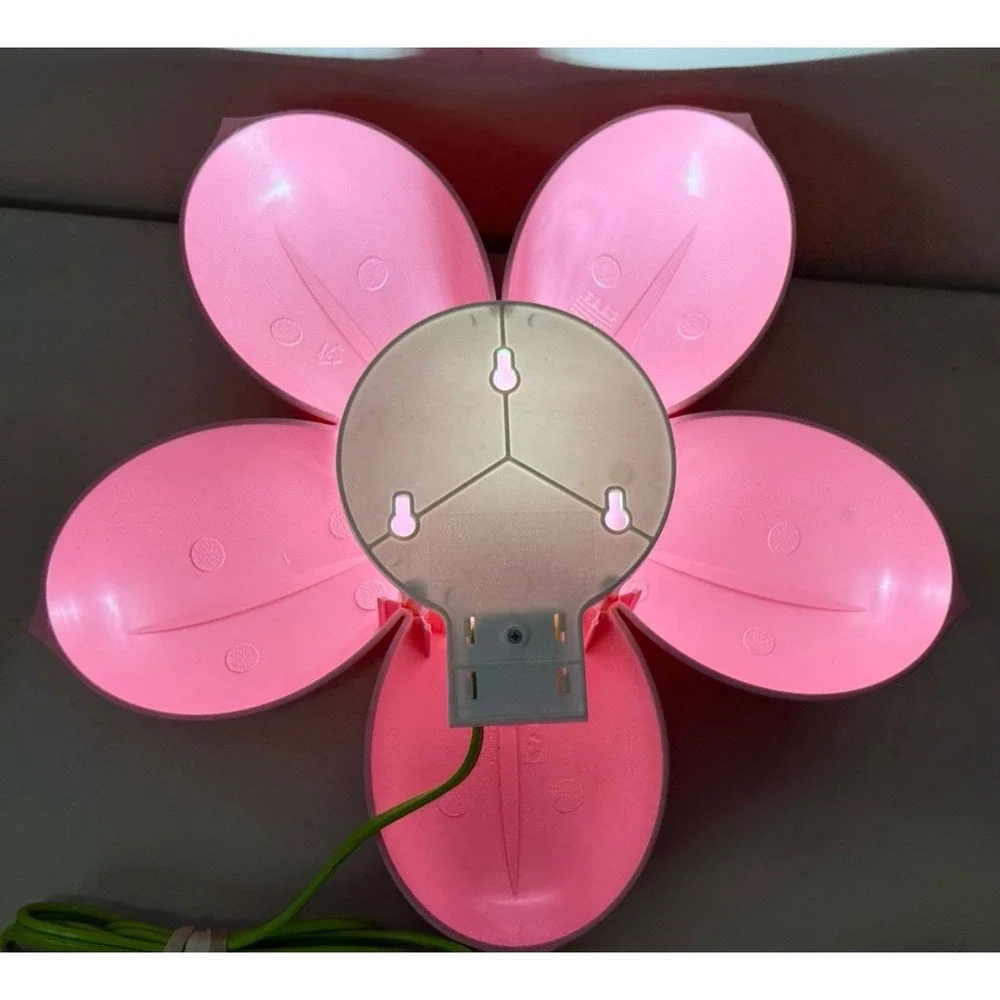VTG IKEA Smila Blomma Pink Flower Wall Lamp Sconce Kids Night Light Green Cord
